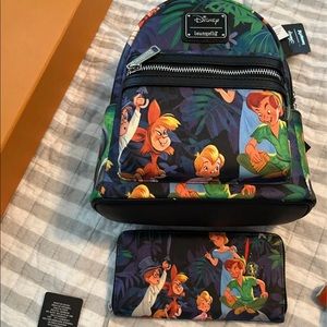 Loungefly Peter Pan & Lost Boys backpack & wallet